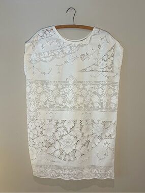 Handmade Dress made from upcycled Quaker Lace
